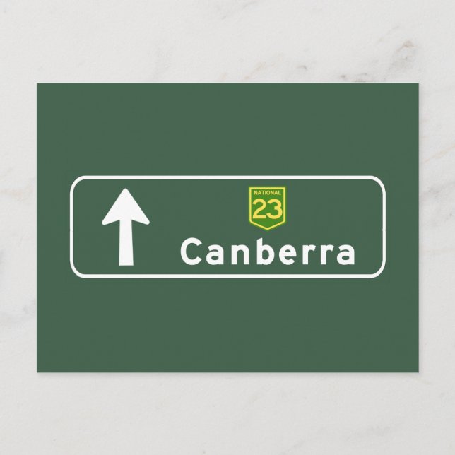Canberra, Australia Road Sign Postcard (Front)
