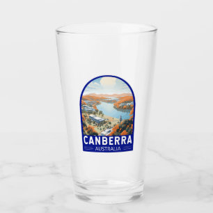 Canberra Australia Travel Art Vintage Glass