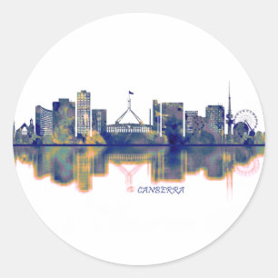 Canberra Skyline Classic Round Sticker