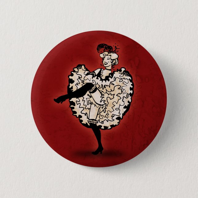 Cancan Dancer 2 Inch Round Button (Front)