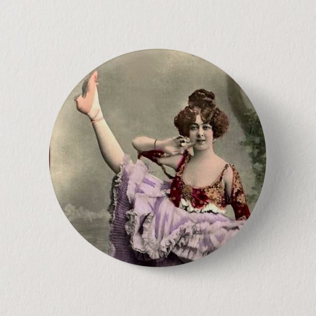 Cancan Dancer 2 Inch Round Button (Front)