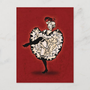 Cancan Dancer Postcard