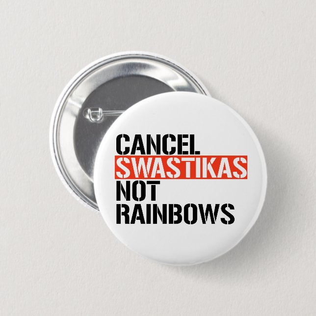 Cancel Fascist Not Rainbows 2 Inch Round Button (Front & Back)