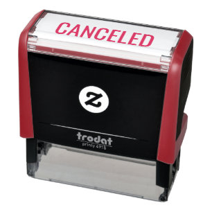 CANCELED Large Print Red Ink Self-inking Stamp