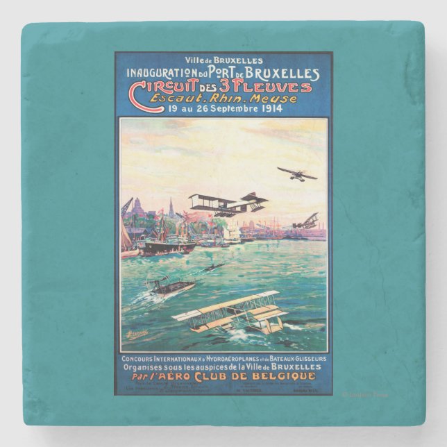 Cancelled Float Plane Promotional Poster Stone Coaster (Front)