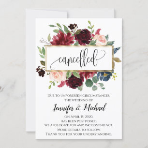 Cancelled Postponed Floral Event Announcement