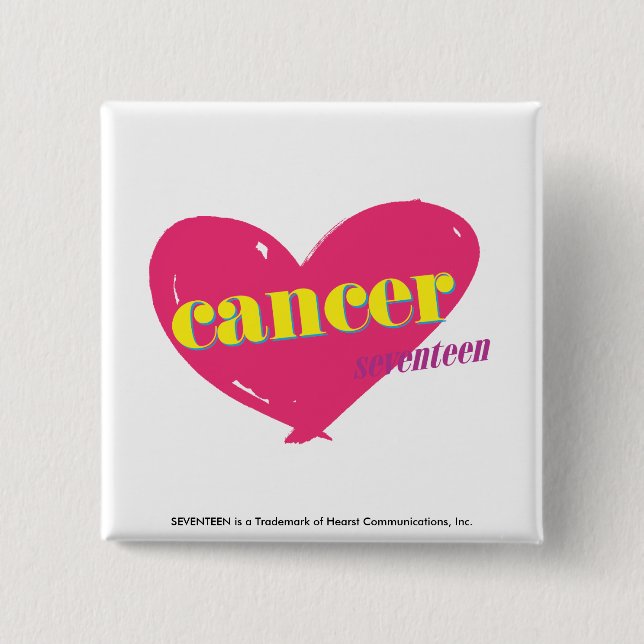 Cancer 2 Inch Square Button (Front)