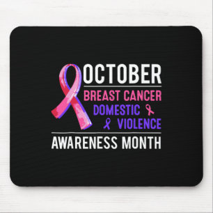 Cancer And Domestic Violence Awareness Month Famil Mouse Pad