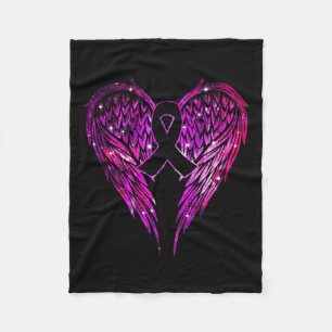 Cancer Angel Wings Breast Cancer And Domestic Viol Fleece Blanket