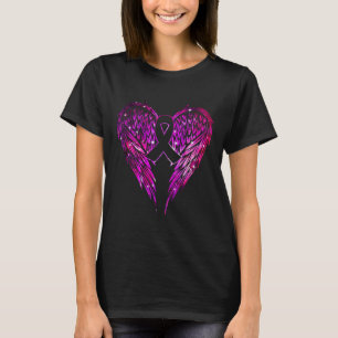 Cancer Angel Wings Breast Cancer And Domestic Viol T-Shirt
