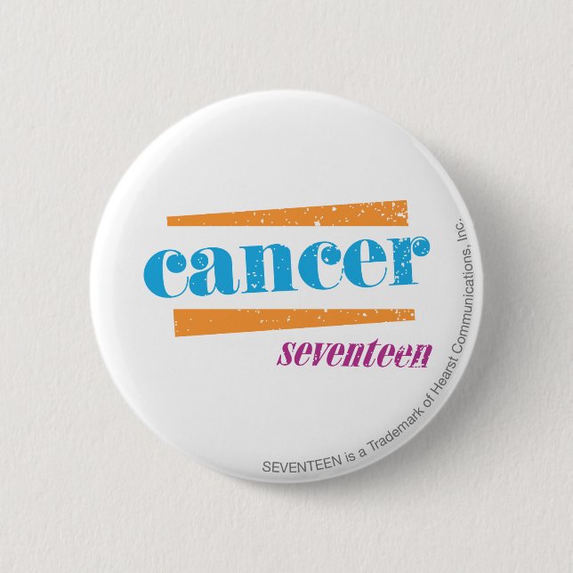 Cancer Aqua 2 Inch Round Button (Front)