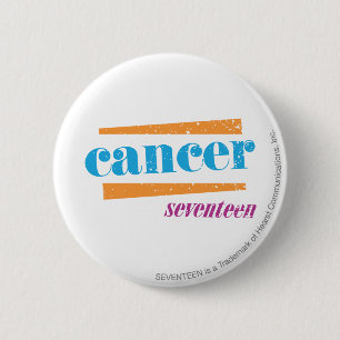 Cancer Aqua 2 Inch Round Button