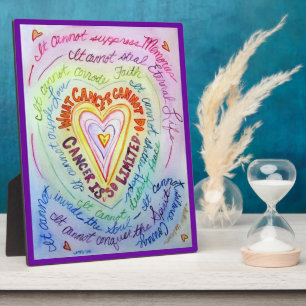 Cancer Arc-en-ciel Plaque de peinture de coeur