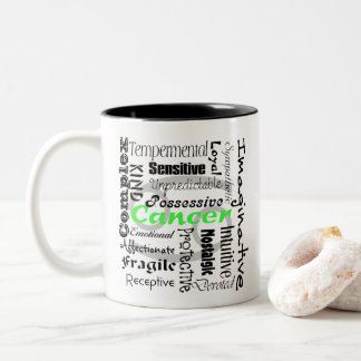 Cancer Astrology Zodiac Horoscope Collage Pattern Two-Tone Coffee Mug