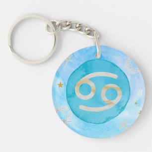 Cancer Astrology Zodiac Keychain – Heart & Moon