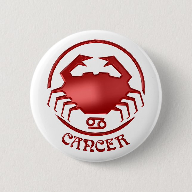 Cancer Astrology Zodiac Sign Crab 2 Inch Round Button (Front)