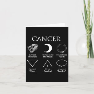 Cancer Astrology Zodiac Sign Symbols Card