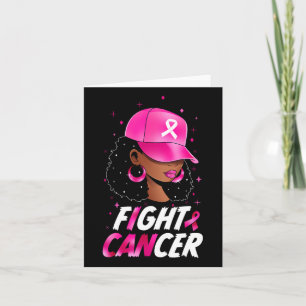 Cancer Awareness Black Women Warrior Pink Support  Card
