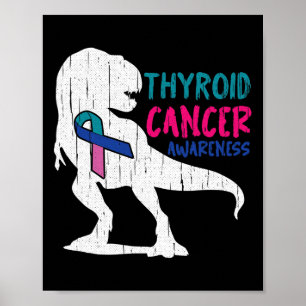 Cancer Awareness Cool T-rex Warrior Survivor Fight Poster