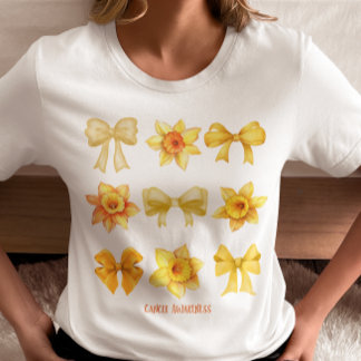 Cancer Awareness Coquette Daffodil Support Gift T-Shirt