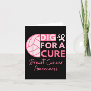 Cancer Awareness Dig For A Cure Volleyball Pink Ou Card