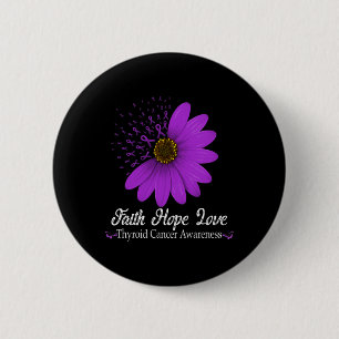 Cancer Awareness Faith Hope Love Purple Ribbon 2 Inch Round Button
