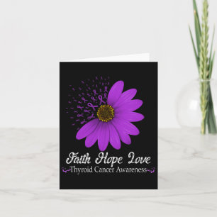 Cancer Awareness Faith Hope Love Purple Ribbon  Card