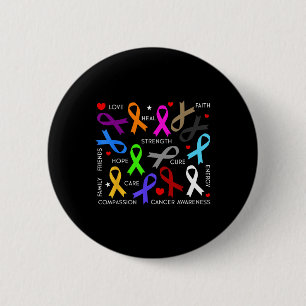 Cancer Awareness - Fight Cancer Ribbons 2 Inch Round Button
