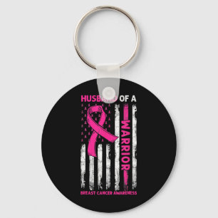 Cancer Awareness Husband Of A Warrior American Fla Keychain