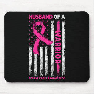 Cancer Awareness Husband Of A Warrior American Fla Mouse Pad