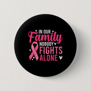 Cancer Awareness - In Our Family Nobody Fights Alo 2 Inch Round Button