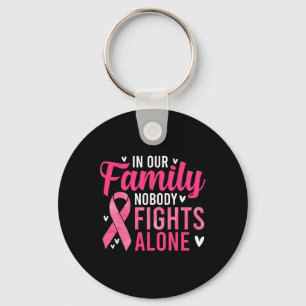 Cancer Awareness - In Our Family Nobody Fights Alo Keychain