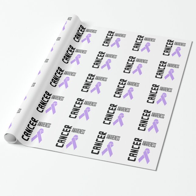 Cancer Awareness Lavender (all cancer) Ribbon Wrapping Paper (Unrolled)