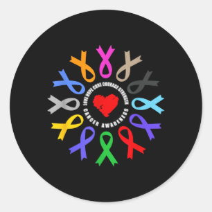 Cancer Awareness Love Hope Cure Ribbon Circle Classic Round Sticker
