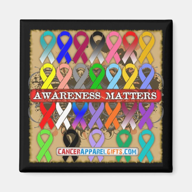 Cancer Awareness Matters - Awareness Ribbons Magnet (Front)