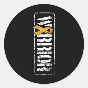 Cancer Awareness - Military Warrior Ribbon Classic Round Sticker