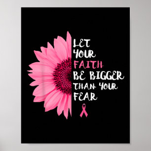 Cancer Awareness Month Flower Pink Ribbon Women Poster
