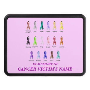 CANCER AWARENESS PERSONALIZED TRAILER HITCH COVER