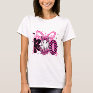 Cancer Awareness - Pink Halloween Ghost T-Shirt