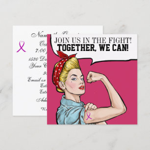 Cancer Awareness - Pink Ribbon Invitation