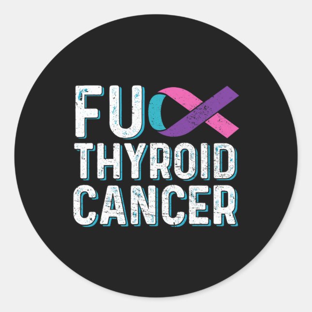 Cancer Awareness Products - Thyroid Cancer Survivo Classic Round Sticker (Front)