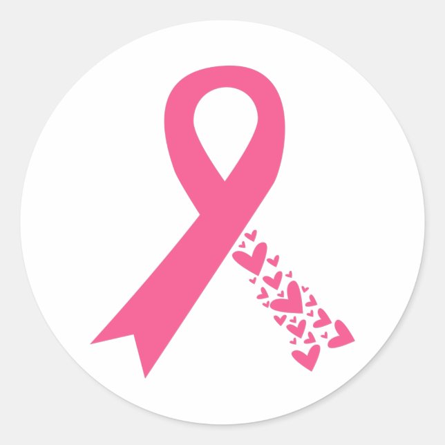 Cancer Awareness Ribbon Classic Round Sticker (Front)