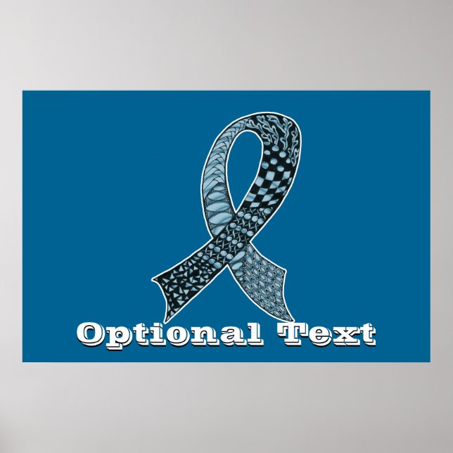 Cancer Awareness Ribbon Custom Colours Poster (Front)