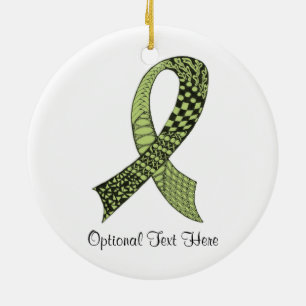 Cancer Awareness Ribbon In Any Colour Ceramic Ornament