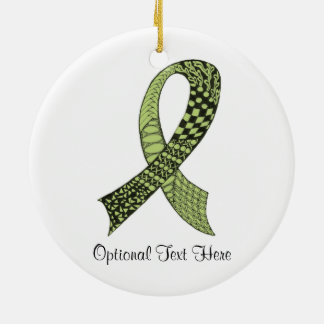 Cancer Awareness Ribbon In Any Colour Ceramic Ornament