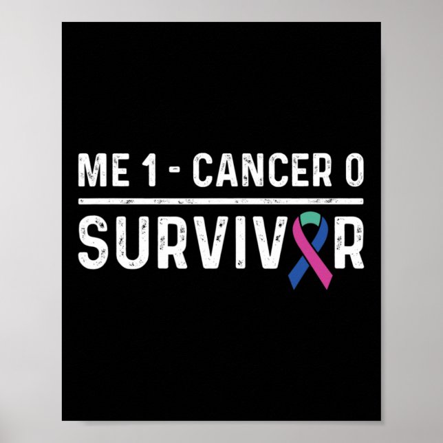 Cancer Awareness Ribbon Survivor Remission  Poster (Front)