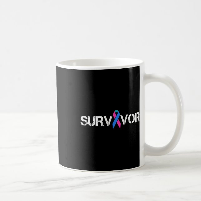 Cancer Awareness Ribbon Survivor Symbol  Coffee Mug (Right)