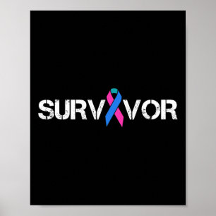 Cancer Awareness Ribbon Survivor Symbol Poster