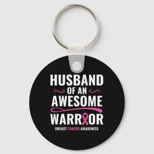 Cancer Awareness Shirt Husband Of A Warrior Keychain