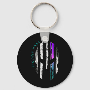 Cancer Awareness Spartan Warrior Helmet Thin Line Keychain